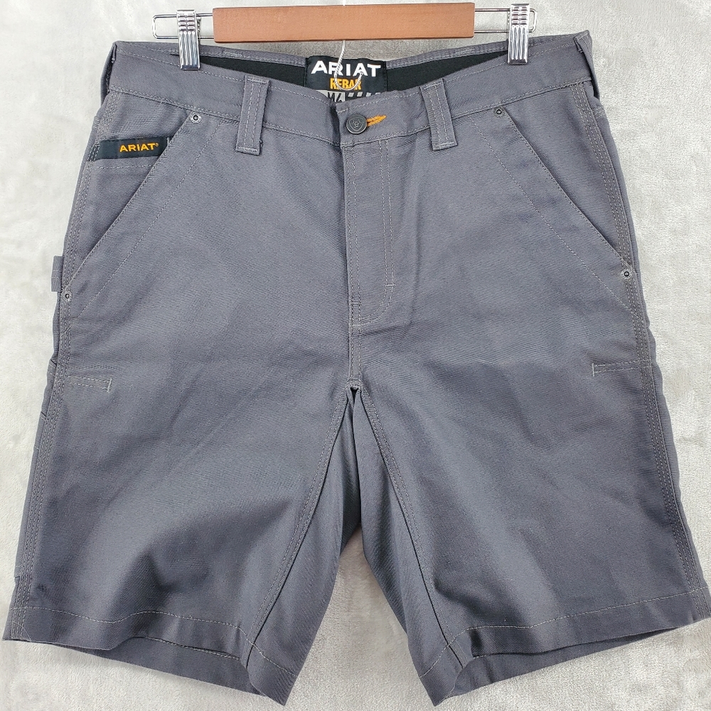 Ariat Rebar Work Cargo  Shorts Gray Mens Size 32 EUC